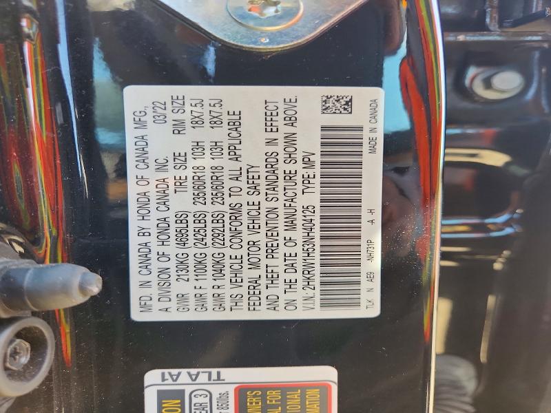 Aukcja sprzedaży 2022 Honda Cr-v, vin: 2HKRW1H53NH404125, numer aukcji: 57564636