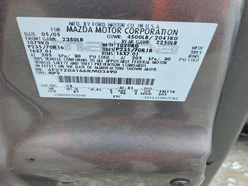 Продажа на аукционе авто 2006 Mazda Tribute, vin: 4F2YZ04166KM03490, номер лота: 57249676