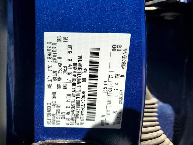 Aukcja sprzedaży 2018 Ford F150, vin: 1FTFW1EG2JKC09430, numer aukcji: 58212136