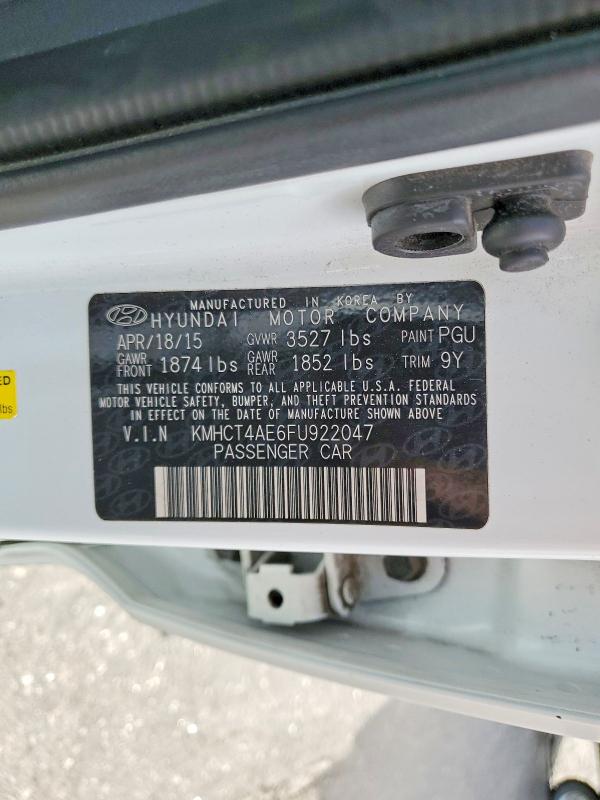 55677536 :رقم المزاد ، KMHCT4AE6FU922047 vin ، 2015 Hyundai Accent مزاد بيع