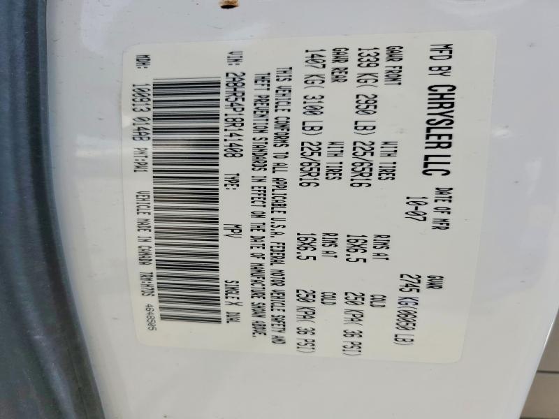 Продажа на аукционе авто 2008 Chrysler Town & Country, vin: 2A8HR54P18R141408, номер лота: 55704316