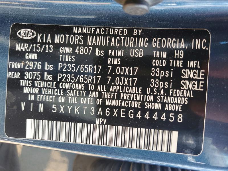 Aukcja sprzedaży 2014 Kia Sorento, vin: 5XYKT3A6XEG444458, numer aukcji: 57937156