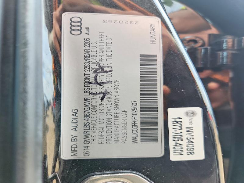 57436906 :رقم المزاد ، WAUCCGFF6F1025607 vin ، 2015 Audi A3 مزاد بيع
