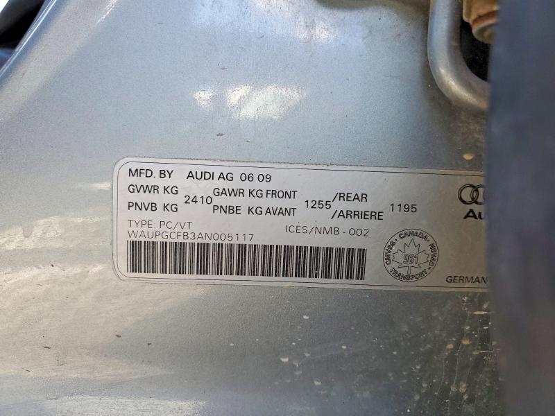 56155516 :رقم المزاد ، WAUPGCFB3AN005117 vin ، 2010 Audi A6 مزاد بيع