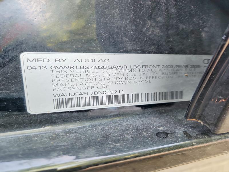 55496116 :رقم المزاد ، WAUDFAFL7DN049211 vin ، 2013 Audi A4 مزاد بيع