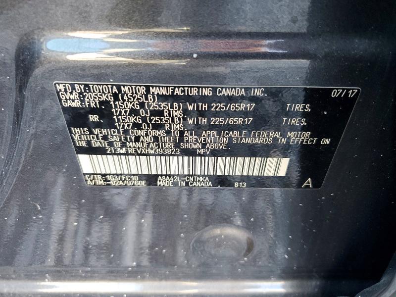 2017 Toyota Rav4 მანქანა იყიდება აუქციონზე, vin: 2T3WFREVXHW393823, აუქციონის ნომერი: 58368056