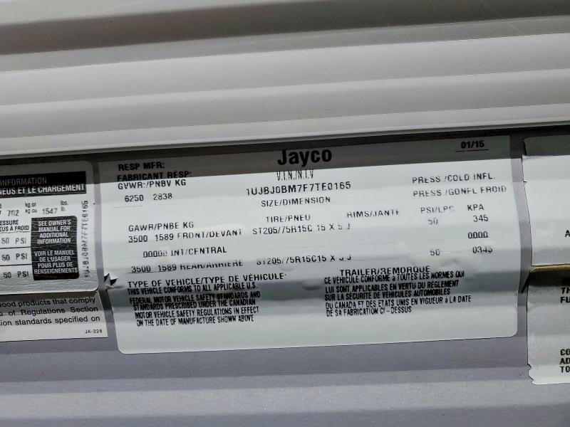 55734906 :رقم المزاد ، 1UJBJ0BM7F7TE0165 vin ، 2015 Jay Jay Flight مزاد بيع