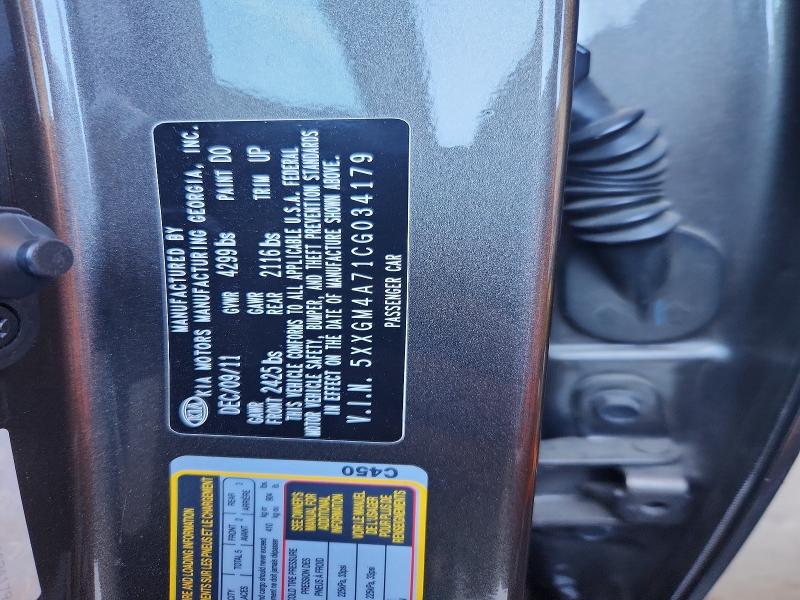 Aukcja sprzedaży 2012 Kia Optima, vin: 5XXGM4A71CG034179, numer aukcji: 57015856