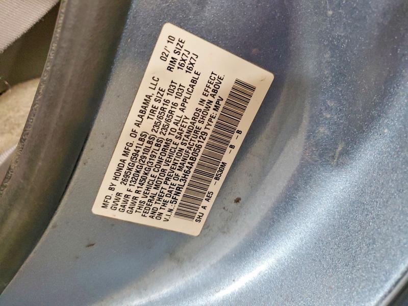 2010 Honda Odyssey მანქანა იყიდება აუქციონზე, vin: 5FNRL3H64AB056129, აუქციონის ნომერი: 57692576