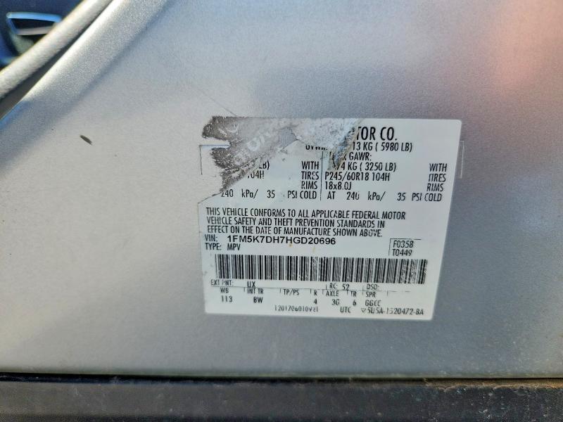 Продажа на аукционе авто 2017 Ford Explorer, vin: 1FM5K7DH7HGD20696, номер лота: 55592746