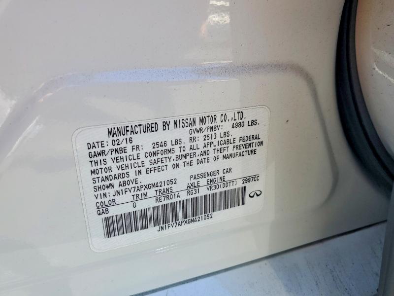 Продажа на аукционе авто 2016 Infiniti Q50, vin: JN1FV7APXGM421052, номер лота: 57958666