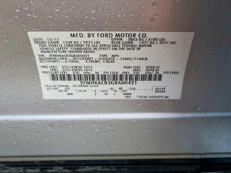 Продаж на аукціоні авто 2016 Ford Flex, vin: 2FMHK6C83GBA00421, номер лоту: 55820336