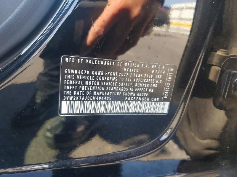 2014 Volkswagen Jetta მანქანა იყიდება აუქციონზე, vin: 3VW2K7AJ0EM404405, აუქციონის ნომერი: 57900396