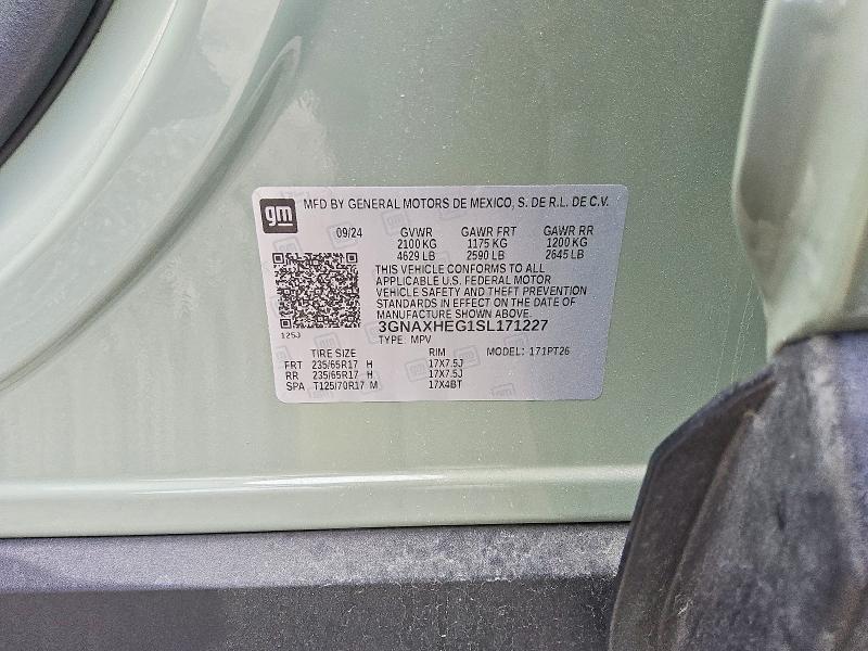 Продаж на аукціоні авто 2025 Chevrolet Equinox, vin: 3GNAXHEG1SL171227, номер лоту: 56263866