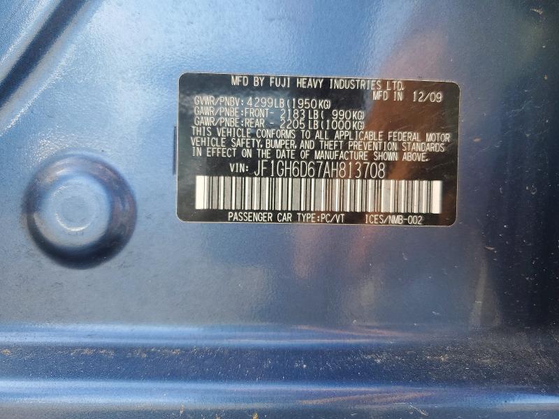 Продаж на аукціоні авто 2010 Subaru Impreza, vin: JF1GH6D67AH813708, номер лоту: 57304266