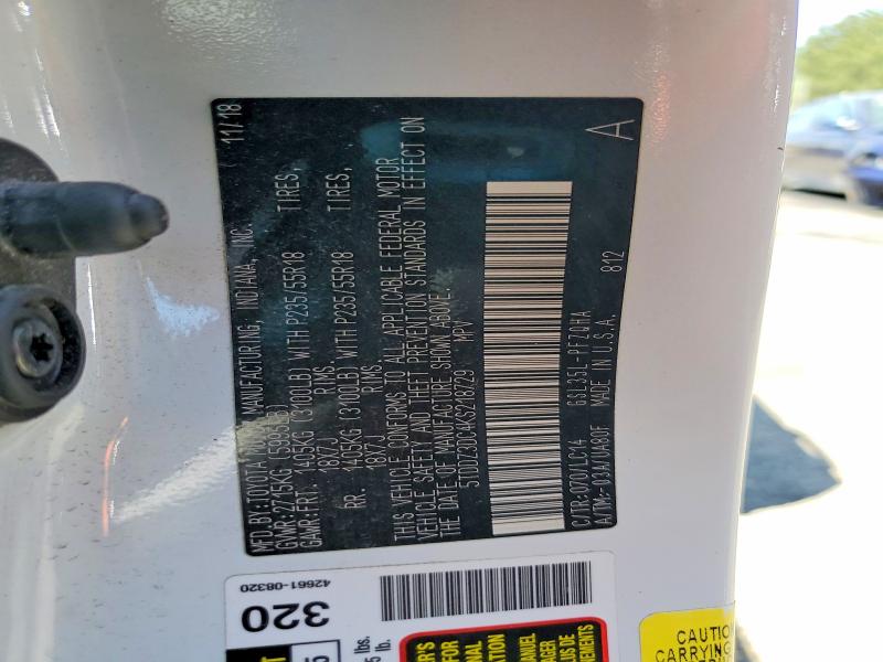 Продаж на аукціоні авто 2019 Toyota Sienna, vin: 5TDDZ3DC4KS218729, номер лоту: 57527276