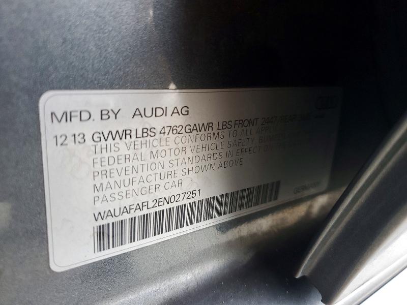 Продажа на аукционе авто 2014 Audi A4, vin: WAUAFAFL2EN027251, номер лота: 57089266