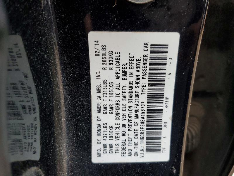 Продаж на аукціоні авто 2014 Honda Accord, vin: 1HGCR2F89EA158707, номер лоту: 54553546