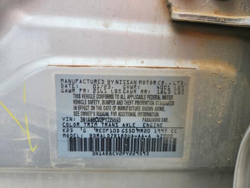 2023 Nissan Sentra მანქანა იყიდება აუქციონზე, vin: 3N1AB8CV2PY229593, აუქციონის ნომერი: 55888916