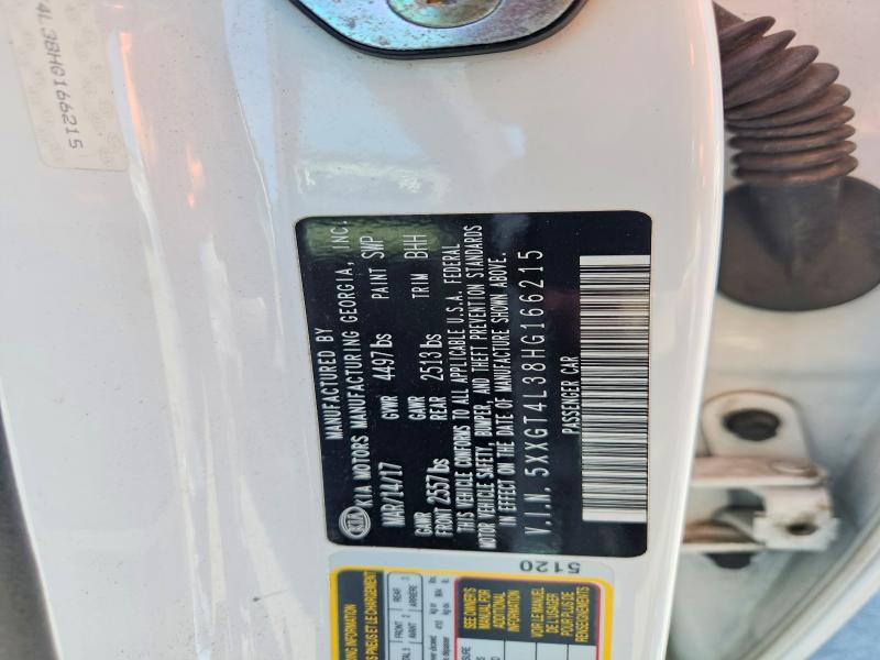 56630146 :رقم المزاد ، 5XXGT4L38HG166215 vin ، 2017 Kia Optima مزاد بيع