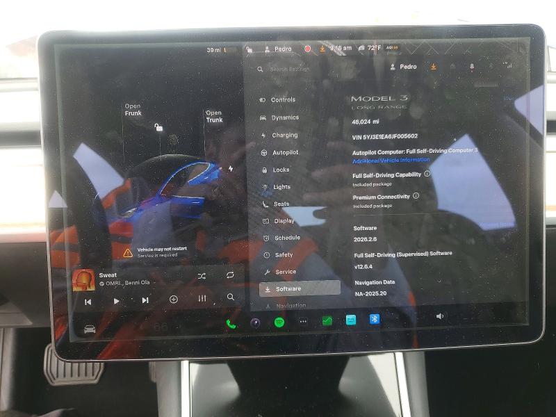 2018 Tesla Model 3 მანქანა იყიდება აუქციონზე, vin: 5YJ3E1EA6JF005602, აუქციონის ნომერი: 56486256