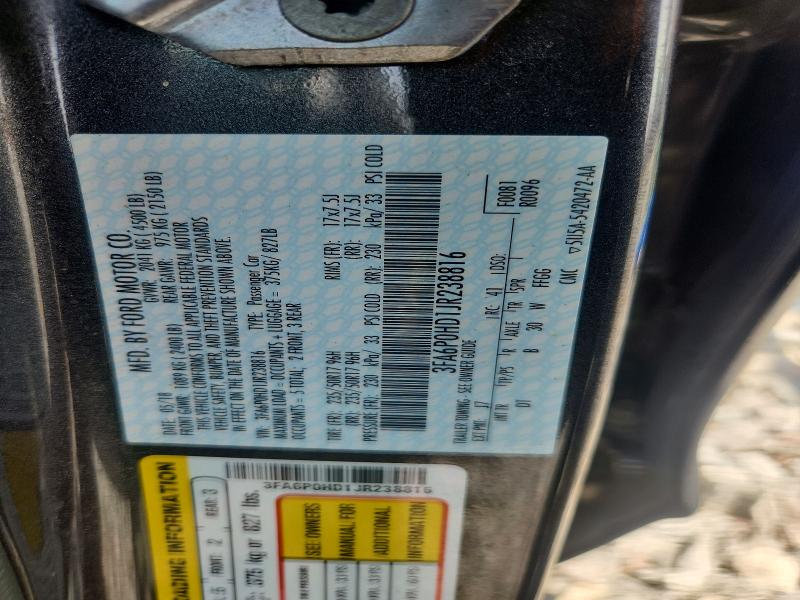 Aukcja sprzedaży 2018 Ford Fusion, vin: 3FA6P0HD1JR238816, numer aukcji: 56955986