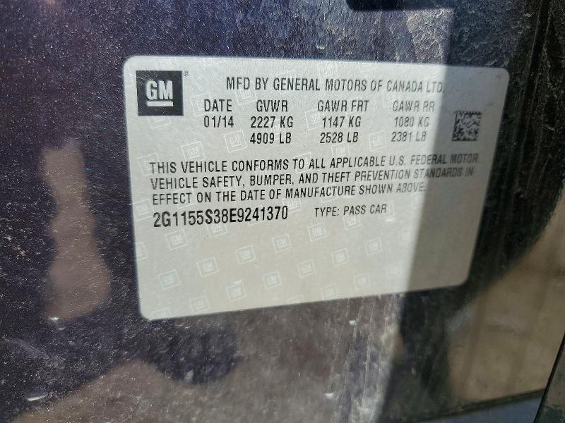 58709436 :رقم المزاد ، 2G1155S38E9241370 vin ، 2014 Chevrolet Impala مزاد بيع