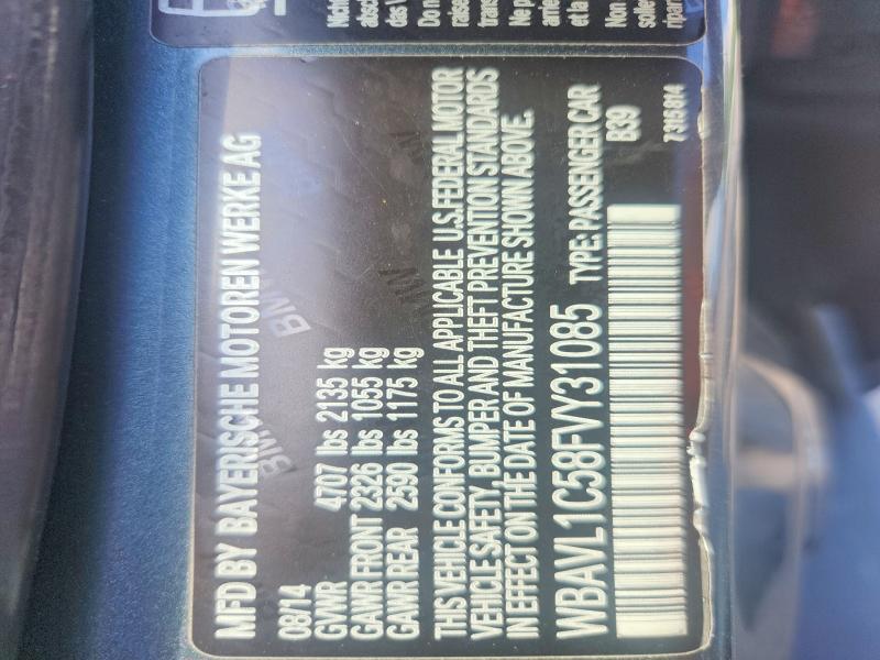 Продажа на аукционе авто 2015 Bmw X1, vin: WBAVL1C58FVY31085, номер лота: 56452896
