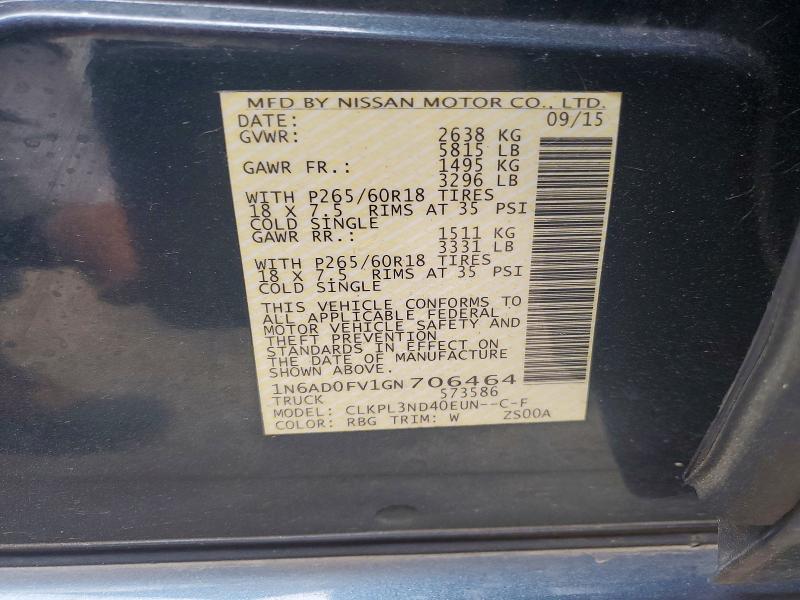 Aukcja sprzedaży 2016 Nissan Frontier, vin: 1N6AD0FV1GN706464, numer aukcji: 55473376