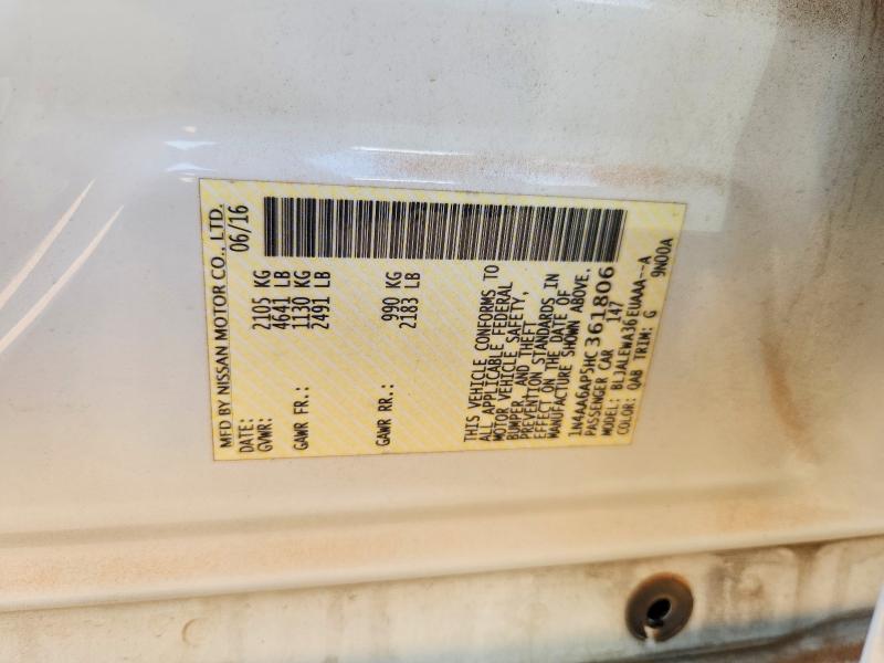 56092646 :رقم المزاد ، 1N4AA6AP5HC361806 vin ، 2017 Nissan Maxima مزاد بيع
