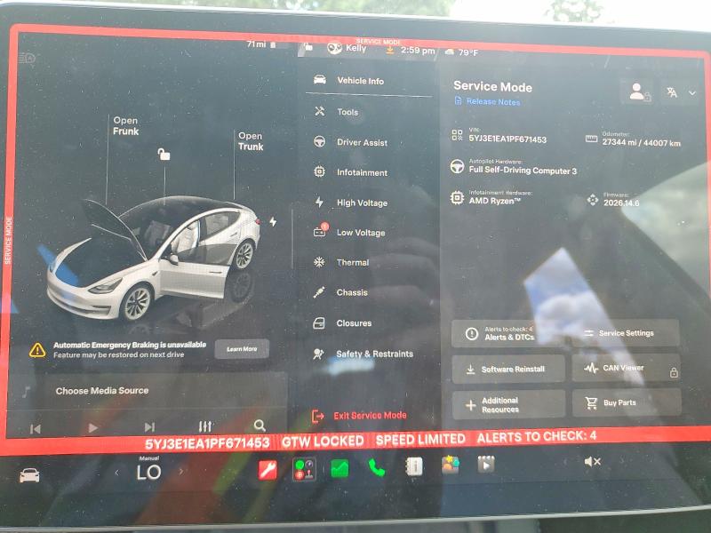 2023 Tesla Model 3 მანქანა იყიდება აუქციონზე, vin: 5YJ3E1EA1PF671453, აუქციონის ნომერი: 57211856
