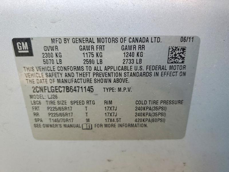 Aukcja sprzedaży 2011 Chevrolet Equinox, vin: 2CNFLGEC7B6471145, numer aukcji: 56546776