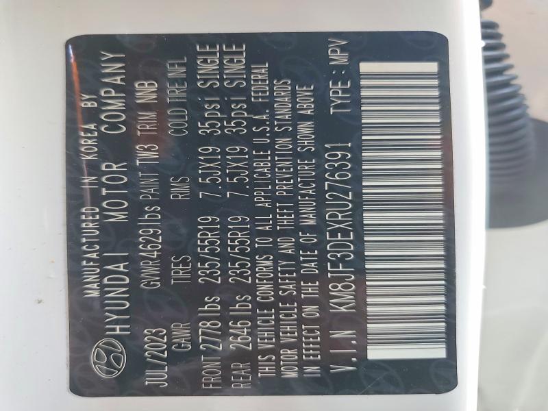 2024 Hyundai Tucson მანქანა იყიდება აუქციონზე, vin: KM8JF3DEXRU276391, აუქციონის ნომერი: 57154506