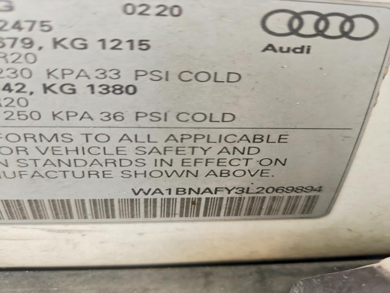 56644596 :رقم المزاد ، WA1BNAFY3L2069894 vin ، 2020 Audi Q5 مزاد بيع