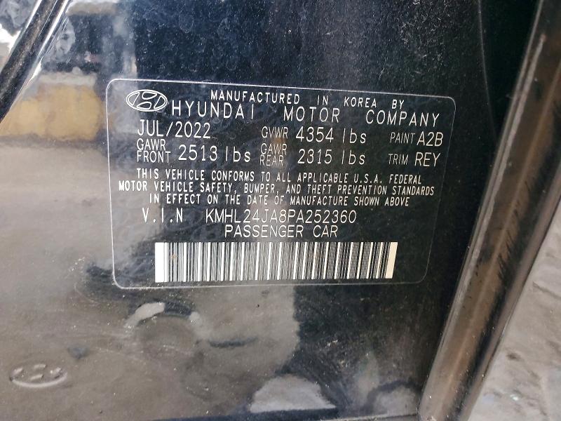 2023 Hyundai Sonata მანქანა იყიდება აუქციონზე, vin: KMHL24JA8PA252360, აუქციონის ნომერი: 58714286