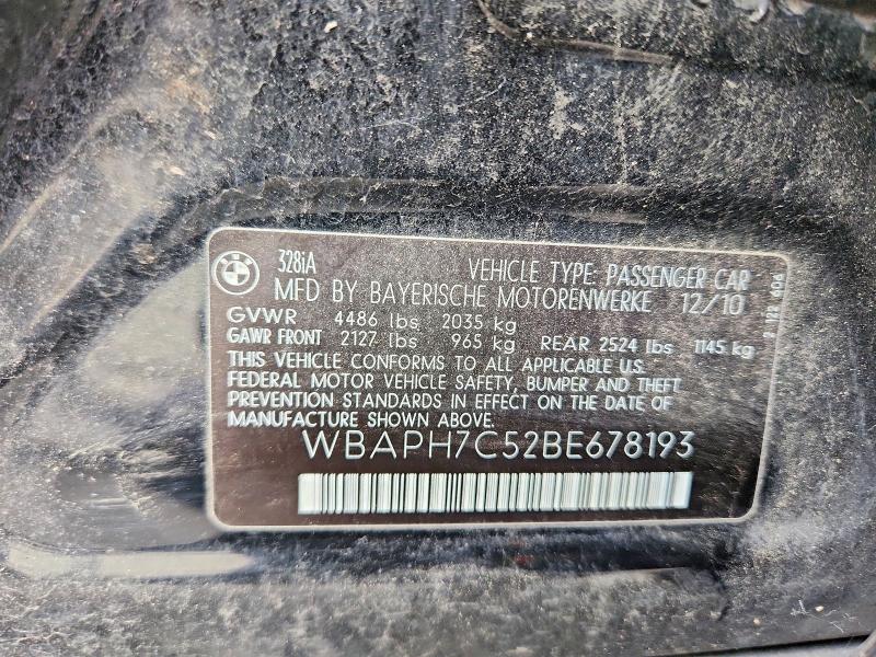 55205426 :رقم المزاد ، WBAPH7C52BE678193 vin ، 2011 Bmw 328 مزاد بيع