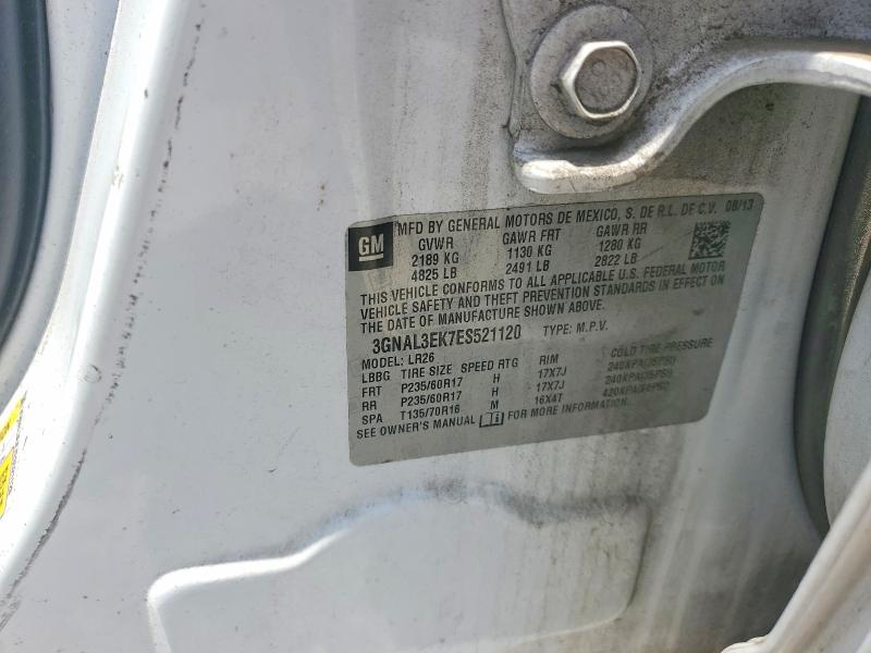 58401456 :رقم المزاد ، 3GNAL3EK7ES521120 vin ، 2014 Chevrolet Captiva مزاد بيع