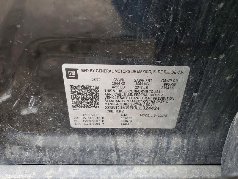 56421336 :رقم المزاد ، 3GNCJKSB0LL324424 vin ، 2020 Chevrolet Trax مزاد بيع