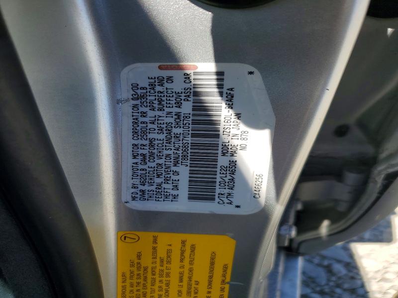 Aukcja sprzedaży 2000 Lexus Gs, vin: JT8BD68S7Y0105781, numer aukcji: 57703716