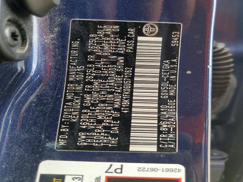 Aukcja sprzedaży 2016 Toyota Camry, vin: 4T1BK1FK0GU571262, numer aukcji: 56619756