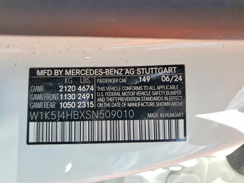 Aukcja sprzedaży 2025 Mercedes-benz Cla, vin: W1K5J4HBXSN509010, numer aukcji: 57397626