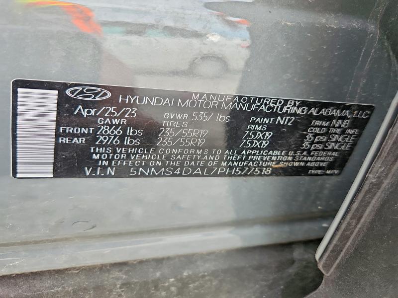 Продажа на аукционе авто 2023 Hyundai Santa Fe, vin: 5NMS4DAL7PH577518, номер лота: 57601816