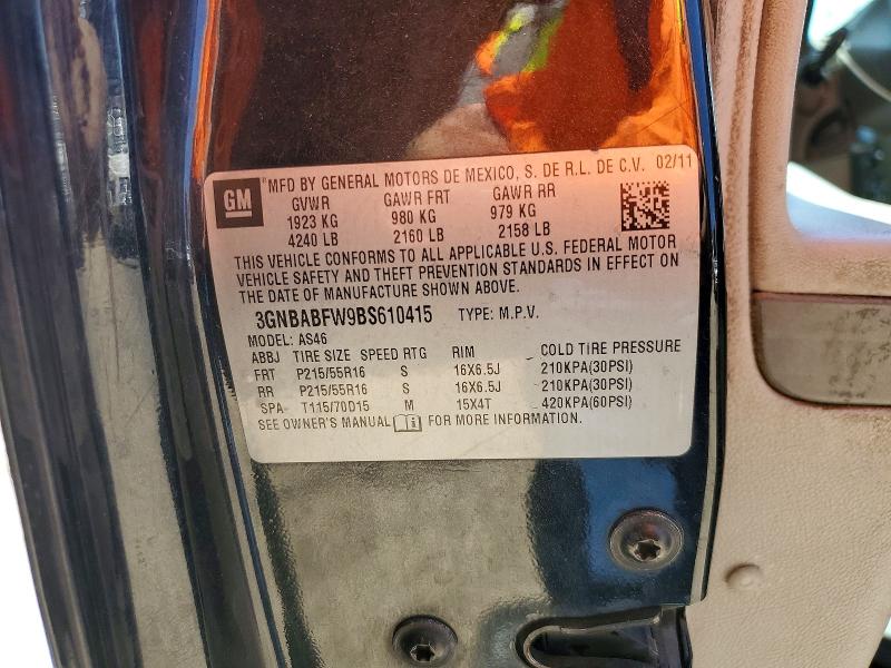 Продажа на аукционе авто 2011 Chevrolet Hhr, vin: 3GNBABFW9BS610415, номер лота: 57820816
