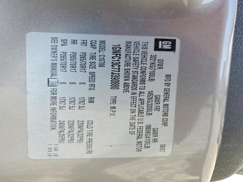 58746956 :رقم المزاد ، 1GNFC13C77J390880 vin ، 2007 Chevrolet Tahoe مزاد بيع