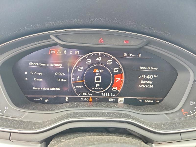 Aukcja sprzedaży 2019 Audi S5, vin: WAUC4CF55KA015951, numer aukcji: 55977066