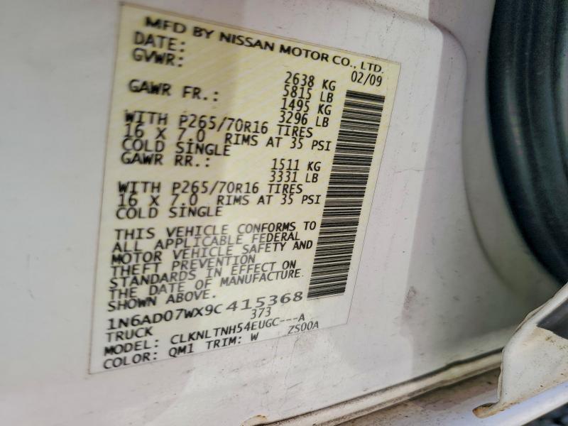 Auction sale of the 2009 Nissan Frontier, vin: 1N6AD07WX9C415368, lot number: 54145366