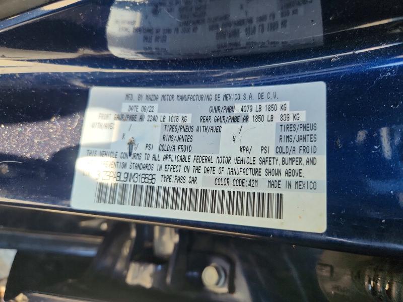 Aukcja sprzedaży 2022 Mazda 3, vin: 3MZBPABL9NM316595, numer aukcji: 58655206