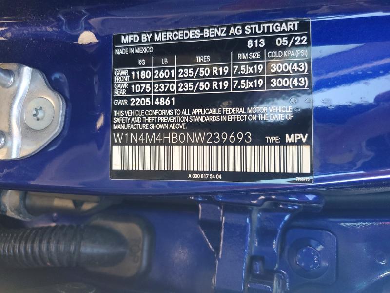 Продажа на аукционе авто 2022 Mercedes-benz Glb, vin: W1N4M4HB0NW239693, номер лота: 58150536