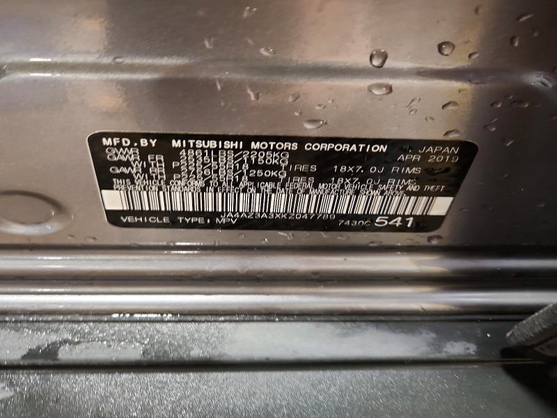 Продаж на аукціоні авто 2019 Mitsubishi Outlander, vin: JA4AZ3A3XKZ047789, номер лоту: 56092636