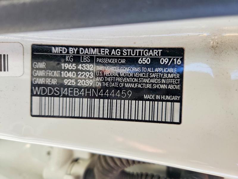 58607626 :رقم المزاد ، WDDSJ4EB4HN444459 vin ، 2017 Mercedes-benz Cla مزاد بيع